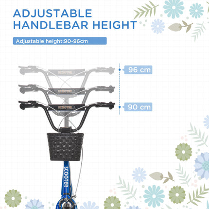 Kids Scooter, Kick Stunt Scooter with Adjustable Handlebar, Dual Brakes, Basket,