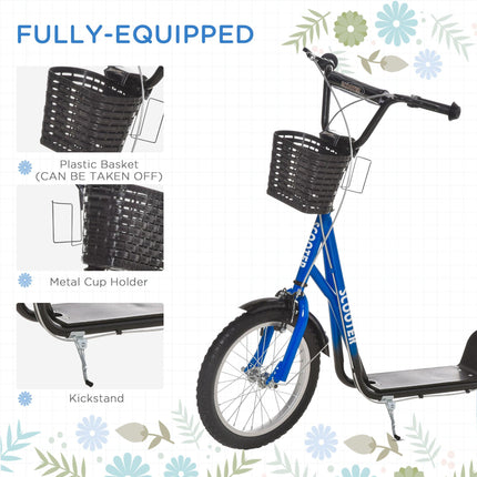 Kids Scooter, Kick Stunt Scooter with Adjustable Handlebar, Dual Brakes, Basket,