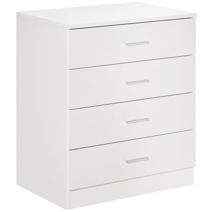 Vertical Storage Cabinet 4-Drawer Chest with Metal Rails and Anti-Tip Straps - White