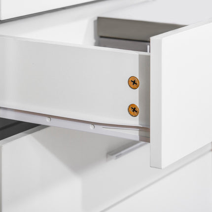 Vertical Storage Cabinet 4-Drawer Chest with Metal Rails and Anti-Tip Straps - White