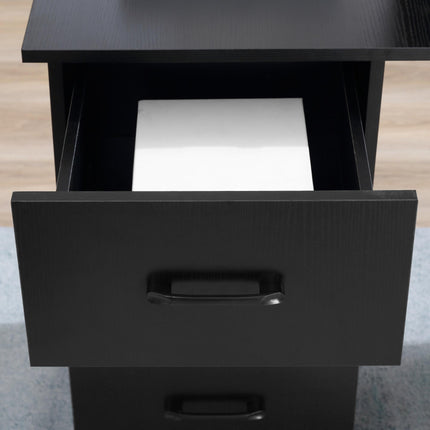 120cm Computer Desk with Drawers and Shelves Workstation for Home Office - Black