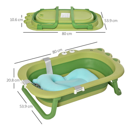 Baby Bath Tub for Toddler Kids Infant Ergonomic Foldable Secure Non-Slip Portabl