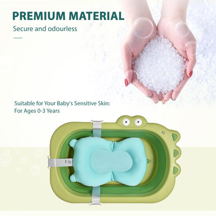 Baby Bath Tub for Toddler Kids Infant Ergonomic Foldable Secure Non-Slip Portabl