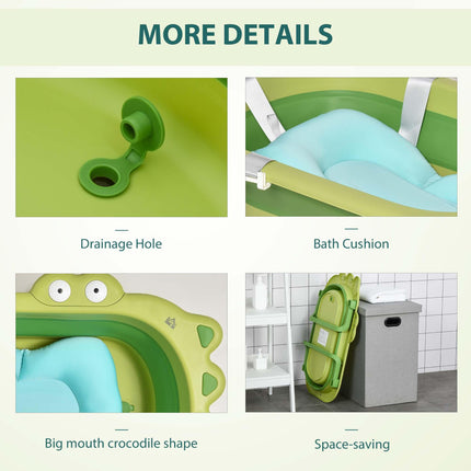 Baby Bath Tub for Toddler Kids Infant Ergonomic Foldable Secure Non-Slip Portabl