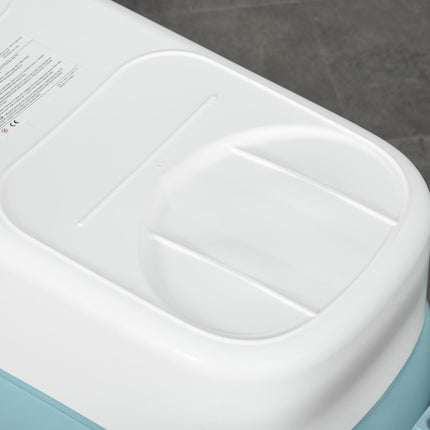 Folding Portable Baby Bath Tub for Toddlers and Kids 1-12 Years with Non-Slip Pads and Top Cover - Blue