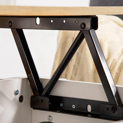 Lift Top Coffee Table with Hidden Storage Compartment and Adjustable Height - White Oak