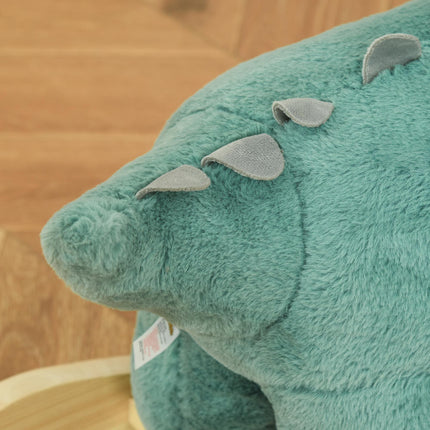 Kids Plush Ride-On Triceratops Rocking Horse with Sound for 36-72 Months - Dark Green
