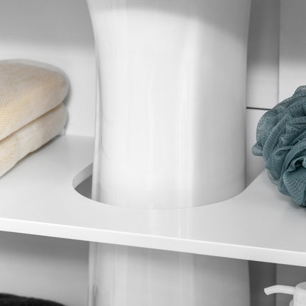 Modern Under Sink Storage Cabinet with Adjustable Shelves - White