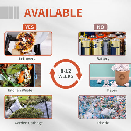 160L Dual Chamber Compost Bin with 360° Rotation for Efficient Composting - Orange