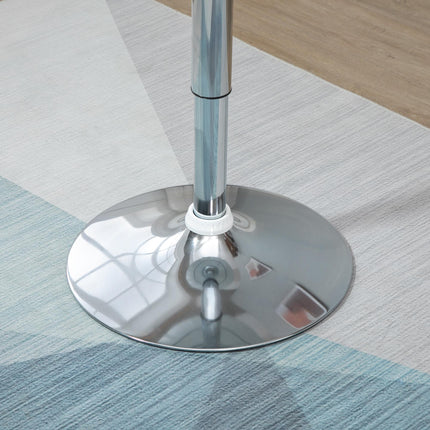 Adjustable Height Modern Round Bar Table with 360° Swivel Top - White