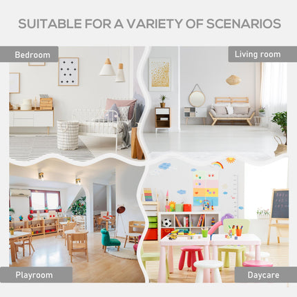 3 Piece Kids Table and Chairs Set with Storage Drawers - White
