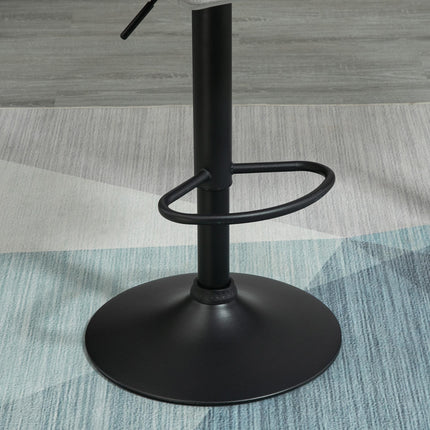 Set of 2 Adjustable Height Fabric Bar Stools with Swivel Seat and Armless Upholstery - Light Grey