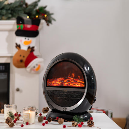 Freestanding Electric Fireplace Indoor Space Table Top Heater with Realistic Fla