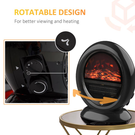Freestanding Electric Fireplace Indoor Space Table Top Heater with Realistic Fla