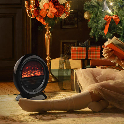 Freestanding Electric Fireplace Indoor Space Table Top Heater with Realistic Fla
