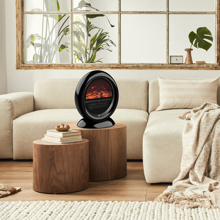 Freestanding Electric Fireplace Indoor Space Table Top Heater with Realistic Fla
