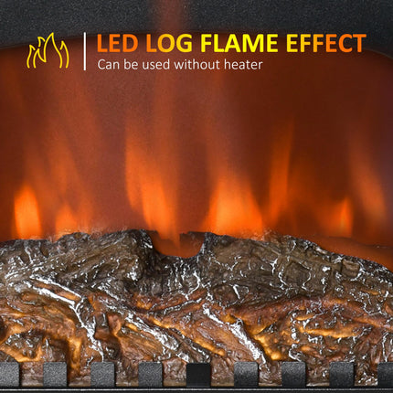 Electric Fireplace Stove Heater with LED Fire Flame Effect, Double Door, Freesta