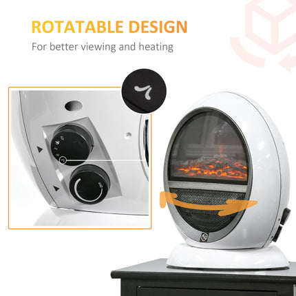 Freestanding Electric Fireplace Indoor Space Table Top Heater with Realistic Fla