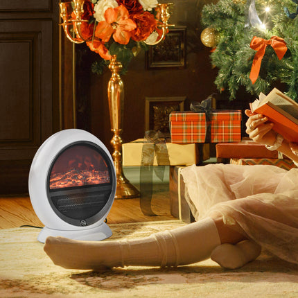 Freestanding Electric Fireplace Indoor Space Table Top Heater with Realistic Fla