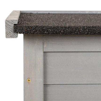 Wooden Garden Storage Shed 2 Door Solid Fir Wood with Shelves - Grey