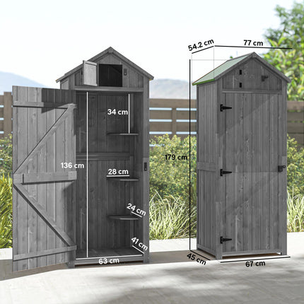 Wooden Garden Shed, Utility Outdoor Small Shed with Lockable Double Doors, Shelv