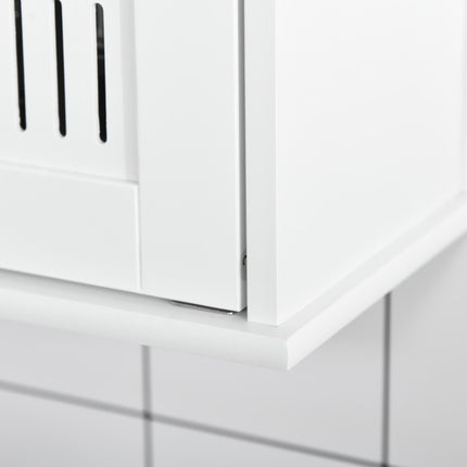 Wall Mounted Bathroom Mirror Cabinet with Adjustable Shelf - White