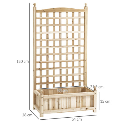 Garden Raised Bed Planter with Trellis for Climbing Vines - Natural
