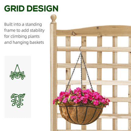 Garden Raised Bed Planter with Trellis for Climbing Vines - Natural
