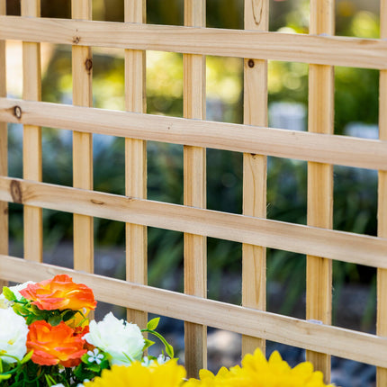 Garden Raised Bed Planter with Trellis for Climbing Vines - Natural