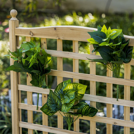 Garden Raised Bed Planter with Trellis for Climbing Vines - Natural