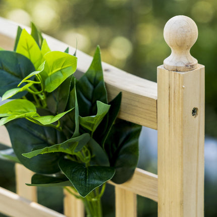 Garden Raised Bed Planter with Trellis for Climbing Vines - Natural