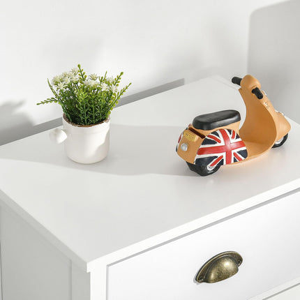5-Drawer Slim Chest of Drawers with Metal Handles - Multi-Colour