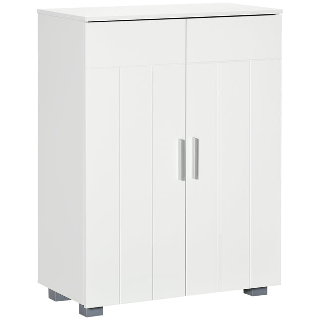 Modern Bathroom Floor Cabinet with Adjustable Shelves 80x60x30 cm - White
