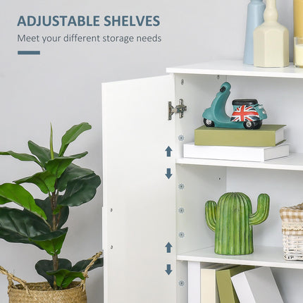 Modern Bathroom Floor Cabinet with Adjustable Shelves 80x60x30 cm - White
