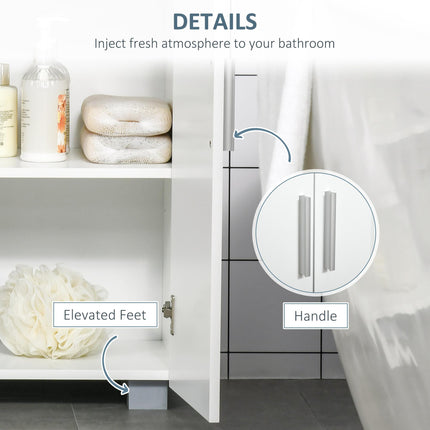 Modern Bathroom Floor Cabinet with Adjustable Shelves 80x60x30 cm - White