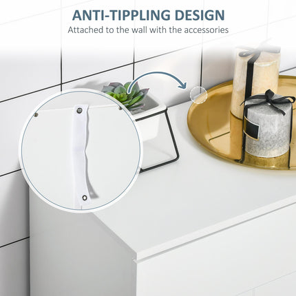 Modern Bathroom Floor Cabinet with Adjustable Shelves 80x60x30 cm - White