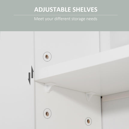 Wall Mounted Bathroom Mirror Cabinet with Adjustable Shelves - White