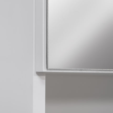 Wall Mounted Bathroom Mirror Cabinet with Adjustable Shelves - White