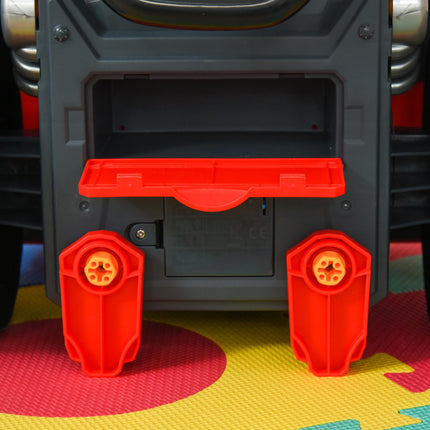 Kids Educational Toy Truck Service Station Playset with RC Car Key for Toddlers 3-5 Years - Red