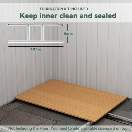 6.8 x 4.3ft Outdoor Garden Storage Shed with Sliding Door & Air Vents - Light Green