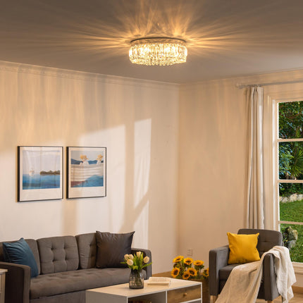 Modern Stainless Steel Crystal Pendant Chandelier for Living Room Bedroom Dining Room Hall - Silver