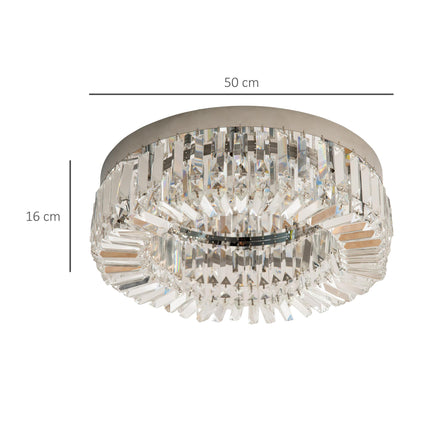 Modern Stainless Steel Crystal Pendant Chandelier for Living Room Bedroom Dining Room Hall - Silver
