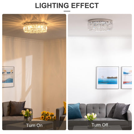 Modern Stainless Steel Crystal Pendant Chandelier for Living Room Bedroom Dining Room Hall - Silver