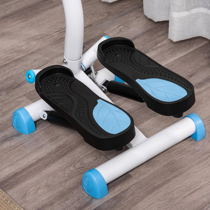 Adjustable Stepper Fitness Machine with LCD Monitor and Handlebars - Blue