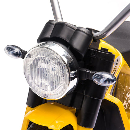 Kids 3-Wheel Electric Motorcycle Ride-On Toy 6V Battery Powered with Horn & Headlights for 18-36 Months - Yellow
