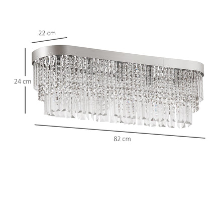 Modern Raindrop Crystal Chandelier, Round Rectangular hanging Ceiling Light, Lin