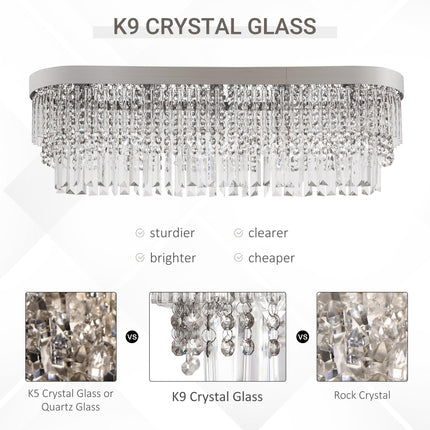 Modern Raindrop Crystal Chandelier, Round Rectangular hanging Ceiling Light, Lin