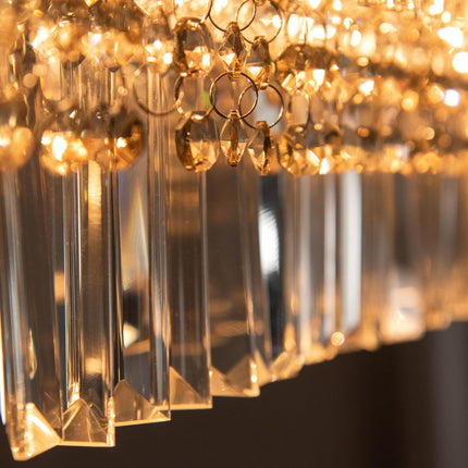 Modern Raindrop Crystal Chandelier, Round Rectangular hanging Ceiling Light, Lin