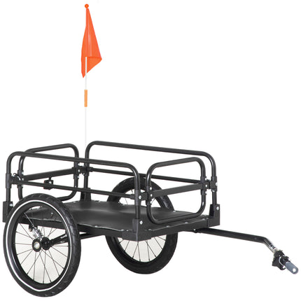Steel Bike Trailer with Suspension and Triple Safety, 2-Wheel Outdoor Wagon Carrier - Black