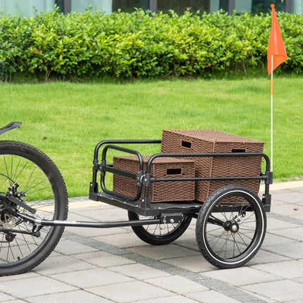 Steel Bike Trailer with Suspension and Triple Safety, 2-Wheel Outdoor Wagon Carrier - Black
